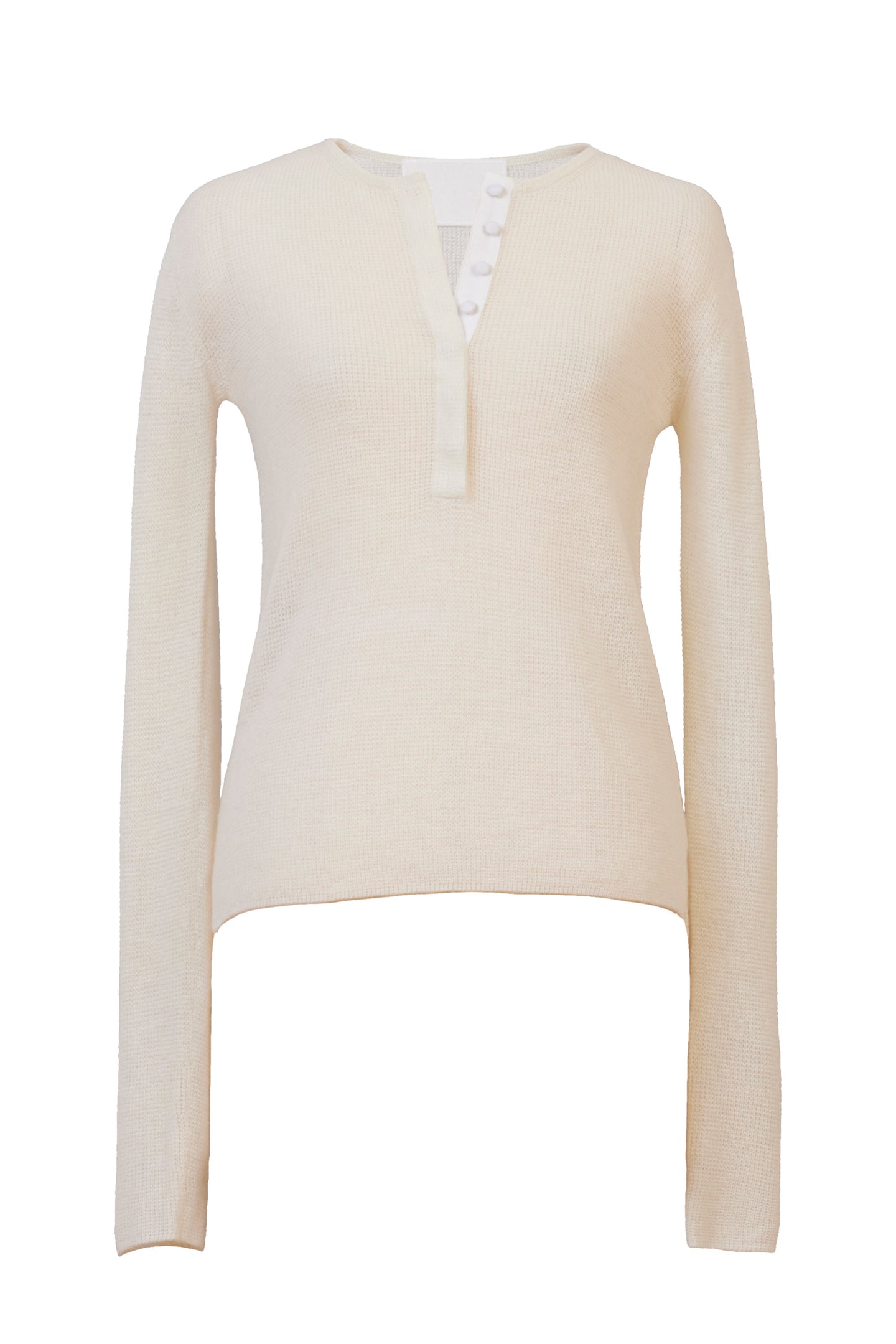 Cashmere Henly Neck Top | Pearl