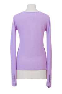 Cashmere Henly Neck Top | Light Grey