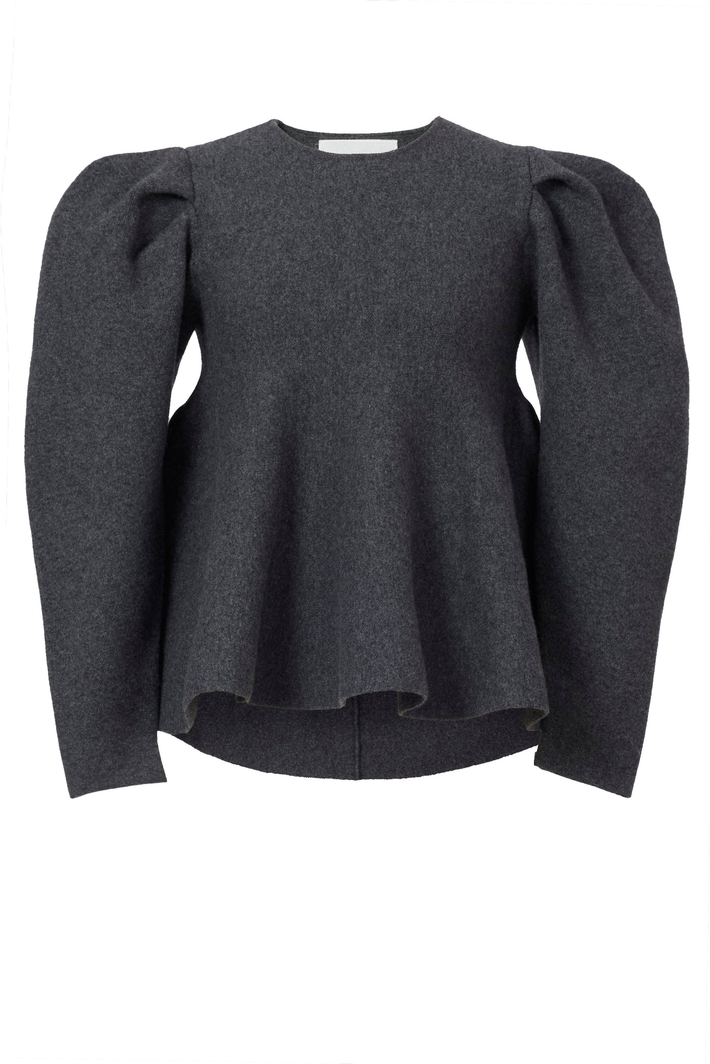 Wool Cashmere Fit and Flare Top | Charcoal Grey