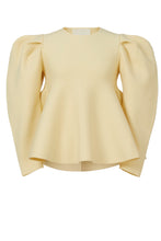 Load image into Gallery viewer, Wool Cashmere Fit and Flare Top | Citrine
