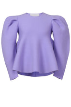 Load image into Gallery viewer, Wool Cashmere Fit and Flare Top | Lilac
