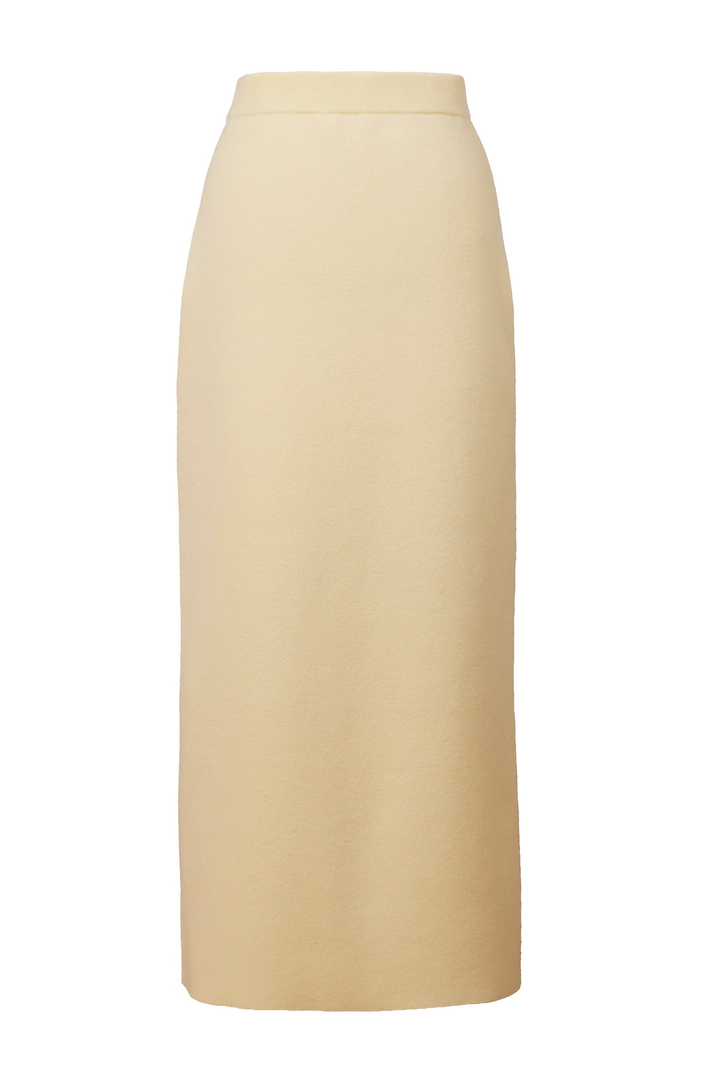 Wool Cashmere Knit Back Slit Skirt | Citrine