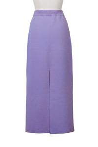 Wool Cashmere Knit Back Slit Skirt | Lilac