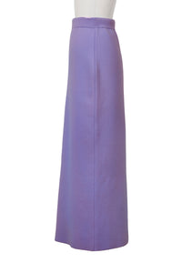 Wool Cashmere Knit Back Slit Skirt | Lilac