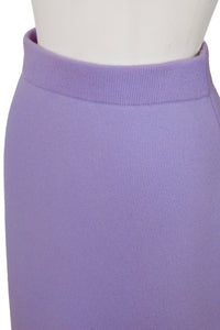 Wool Cashmere Knit Back Slit Skirt | Stone