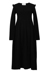 Wool Cashmere Padded Shoulder Dress | Stone