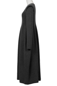Wool Cashmere Padded Shoulder Dress | Stone