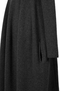 Wool Cashmere Padded Shoulder Dress | Charcoal Grey