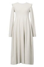 Load image into Gallery viewer, Wool Cashmere Padded Shoulder Dress | Pearl
