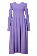 画像をギャラリービューアに読み込む, Wool Cashmere Padded Shoulder Dress | Lilac
