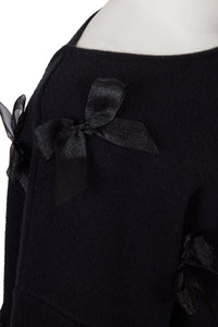 Wool Cashmere Knit Mini Dress with Ribbon | Stone