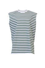 Load image into Gallery viewer, Padded Shoulder Top | Forest Green Border
