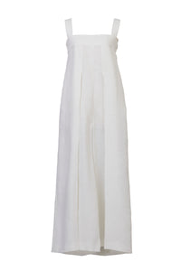 Tack Wide Jumpsuit | Shell White
