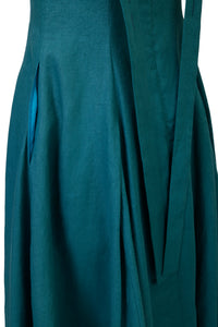 Back String Dress | Peacock Green