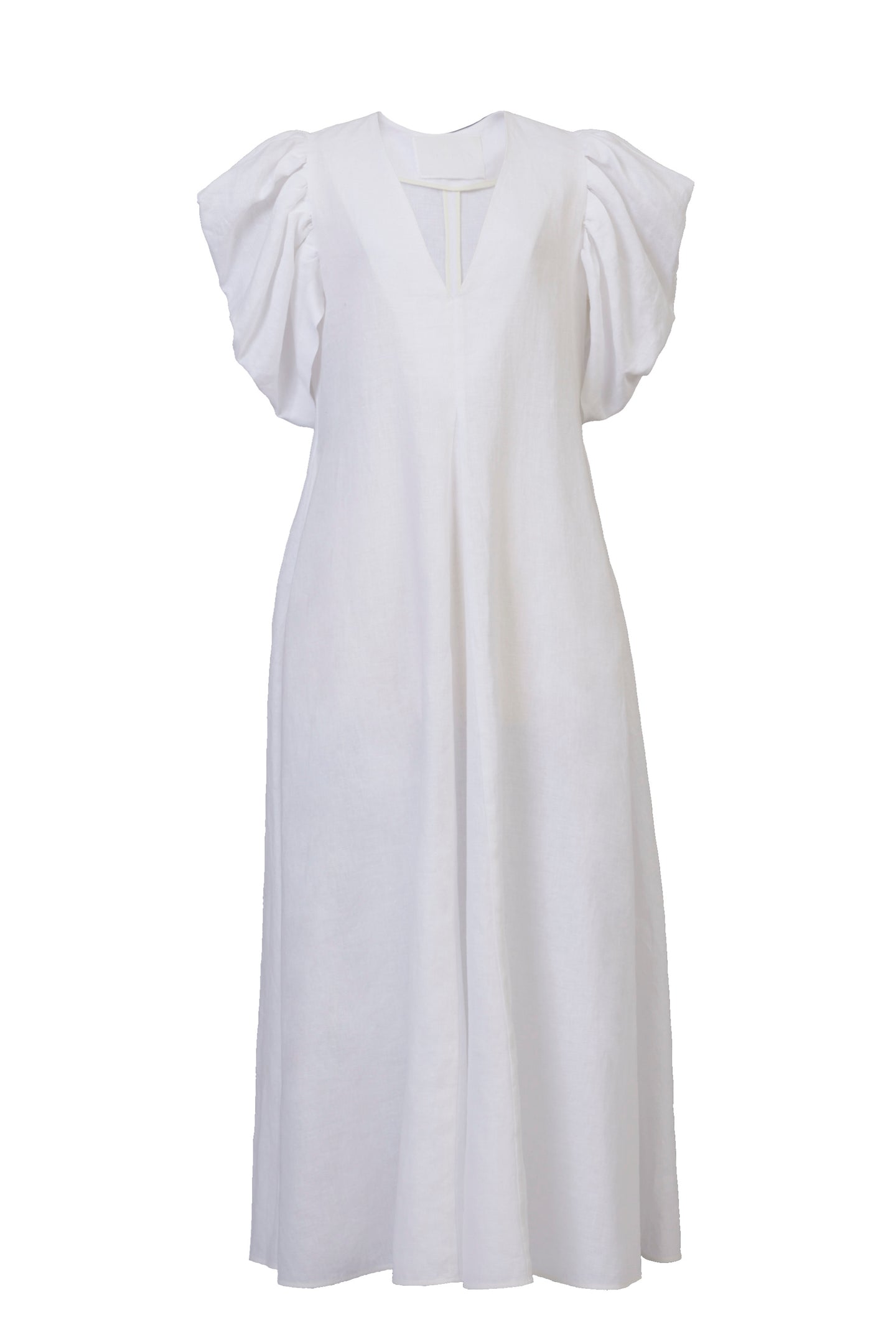 Volume Sleeve Maxi Dress | Shell White
