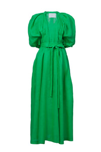 Volume Sleeve Maxi Dress | Jungle Green