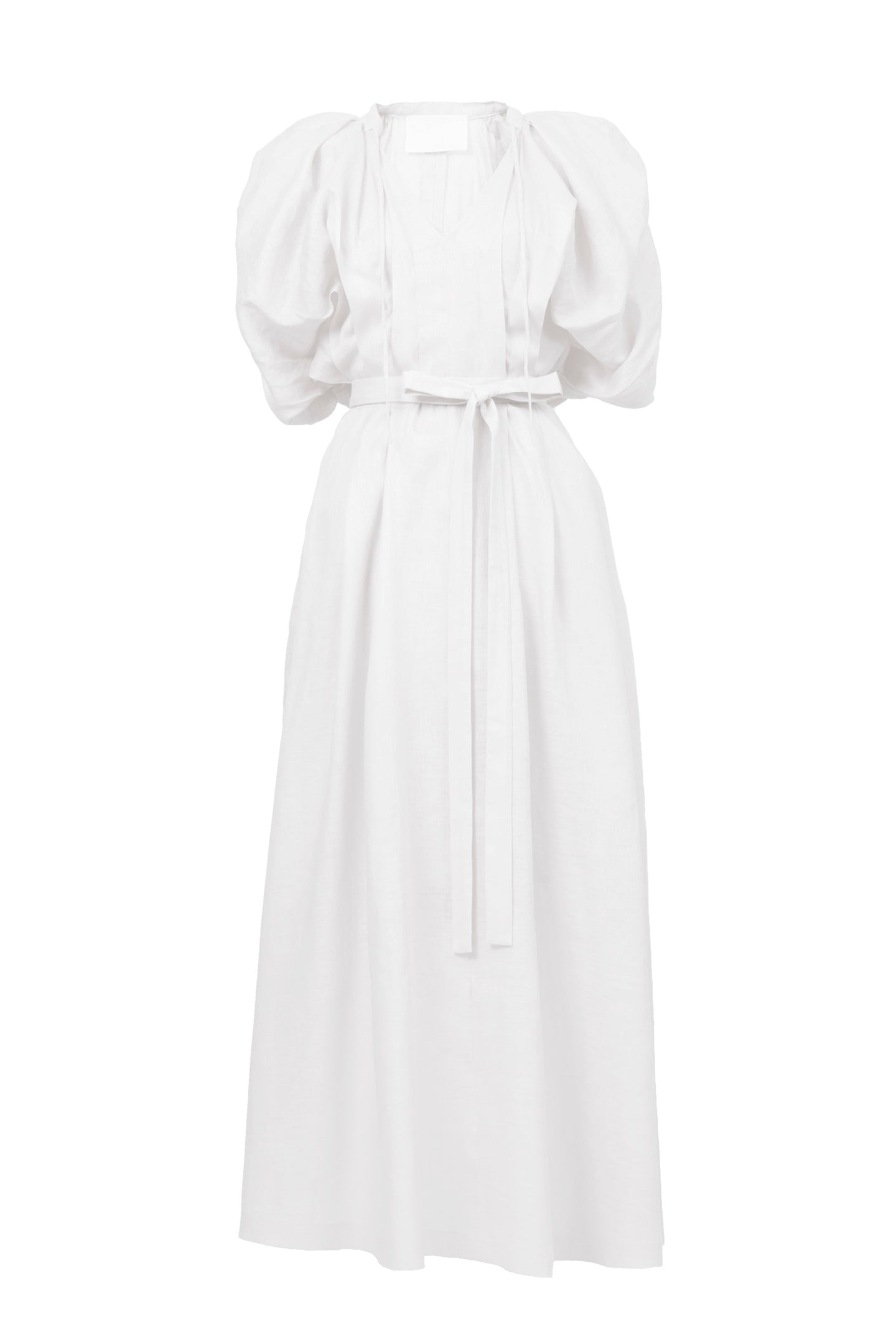Volume Sleeve Maxi Dress | Shell White