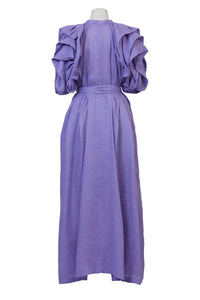 Volume Sleeve Maxi Dress | Turquoise Blue