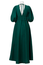 Load image into Gallery viewer, Shine Linen V Neck Dress | Forest Green
