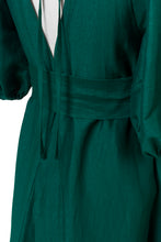 画像をギャラリービューアに読み込む, Shine Linen V Neck Dress | Forest Green
