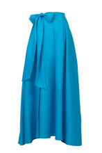 画像をギャラリービューアに読み込む, Maxi Gathered Slit Skirt | Turquoise Blue
