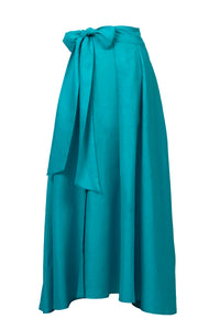 Maxi Gathered Slit Skirt | Emerald