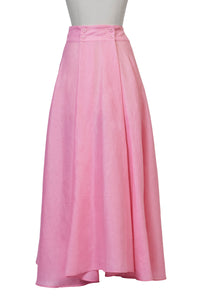 Maxi Gathered Slit Skirt | Coral Red