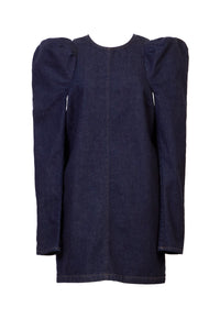 Volume Sleeve Denim Dress | One Wash