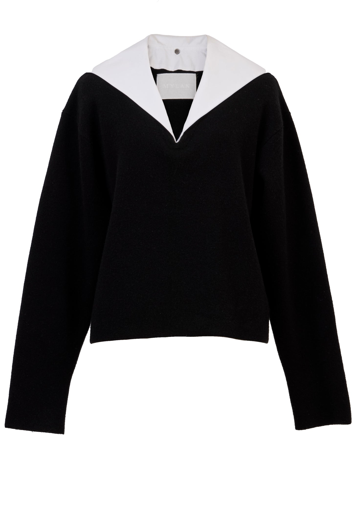 Wool Cashmere Sailor Collar Knit | Stone