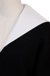 Wool Cashmere Sailor Collar Knit | Monochrome