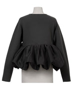 画像をギャラリービューアに読み込む, Wool Cashmere Hem Balloon Knit | Monochrome
