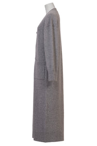 Cashmere V neck Long Cardigan | Stone