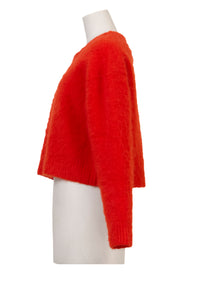 Wool Mohair Knit Top | Cherry Red