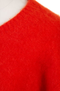 Wool Mohair Knit Top | Cherry Red