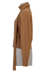 Cashmere Knit Scarf Collar Cardigan | Sky