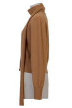 画像をギャラリービューアに読み込む, Cashmere Knit Scarf Collar Cardigan | Camel
