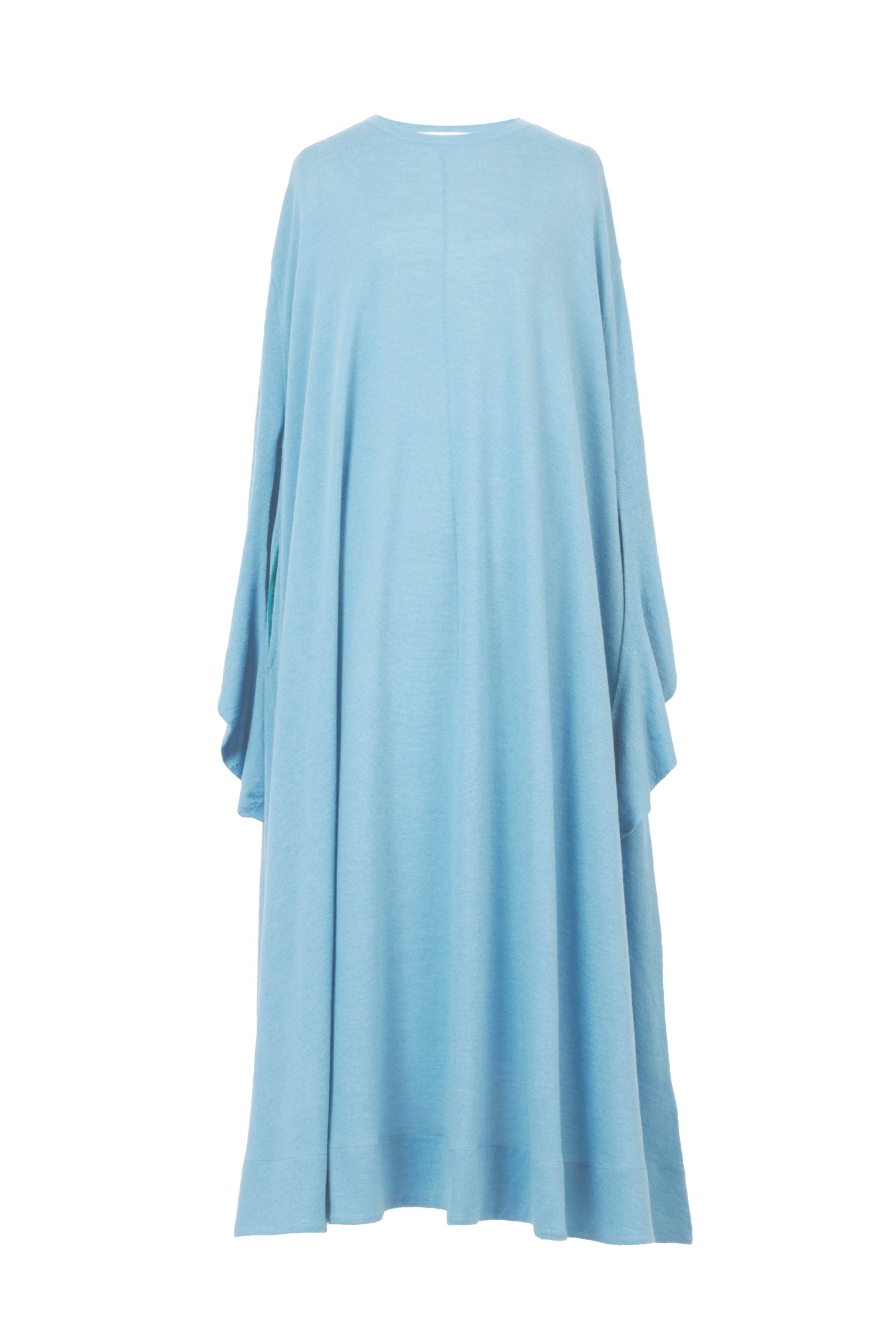 Cashmere Knit A Line Dress | Sea Blue