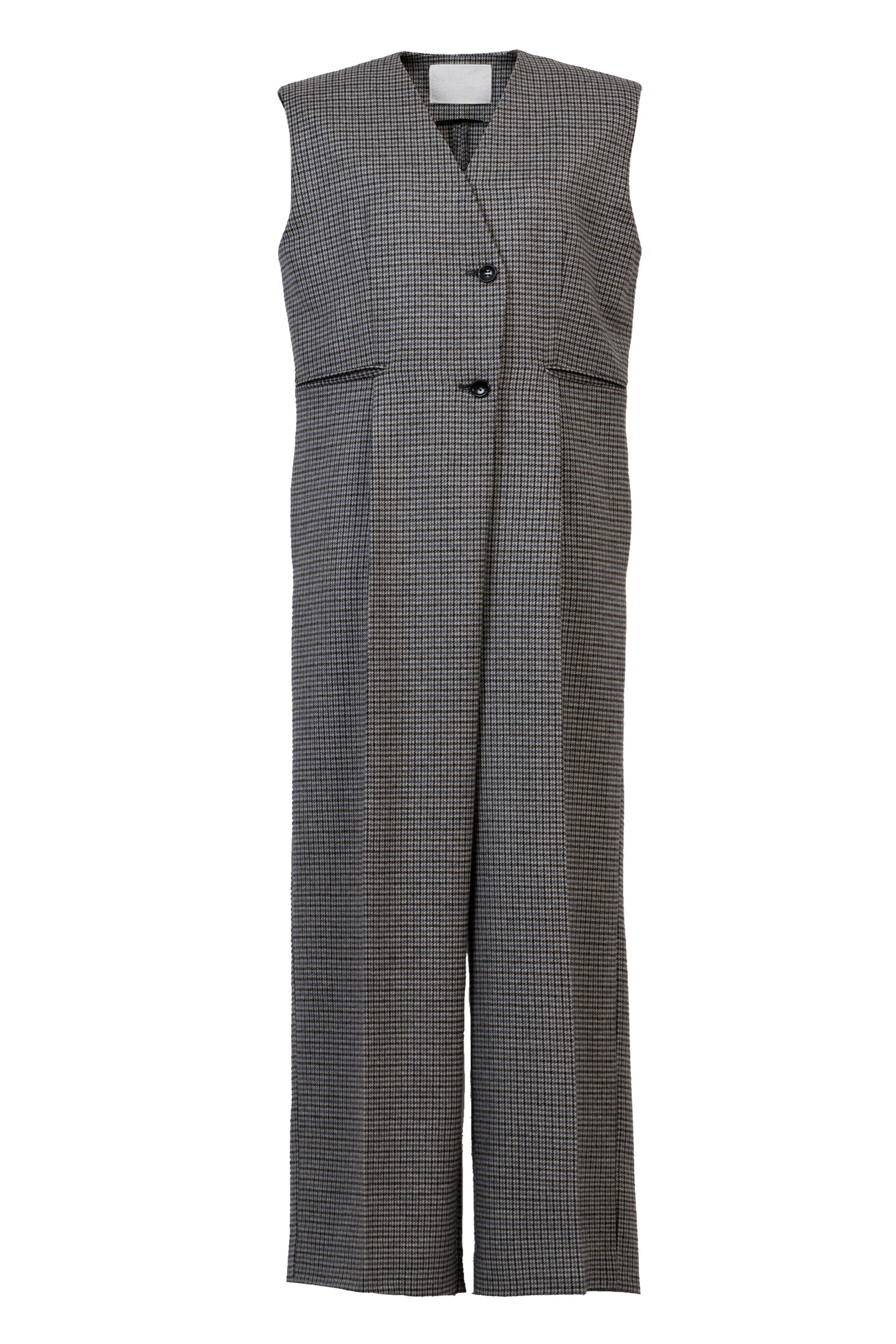 Wool Tweed Tailored Jumpsuit | Grey × Blue