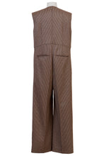 Load image into Gallery viewer, Wool Tweed Tailored Jumpsuit | Bordeaux × Brown
