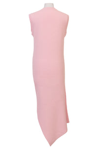 Wool Cashmere Sleeveless Knit Slit Dress | Rose