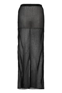 See-through Back Slit Skirt | Stone