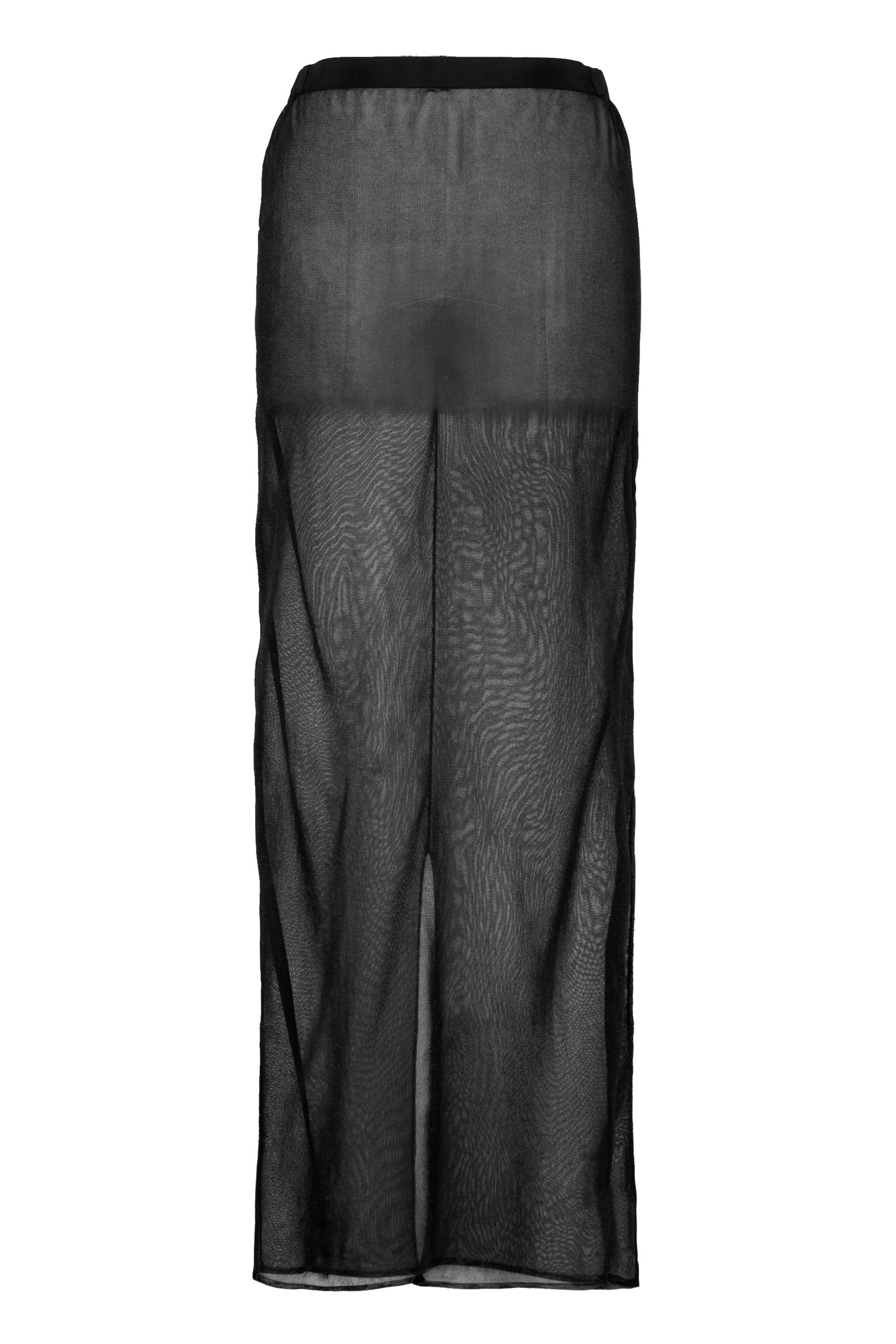 See-through Back Slit Skirt | Stone