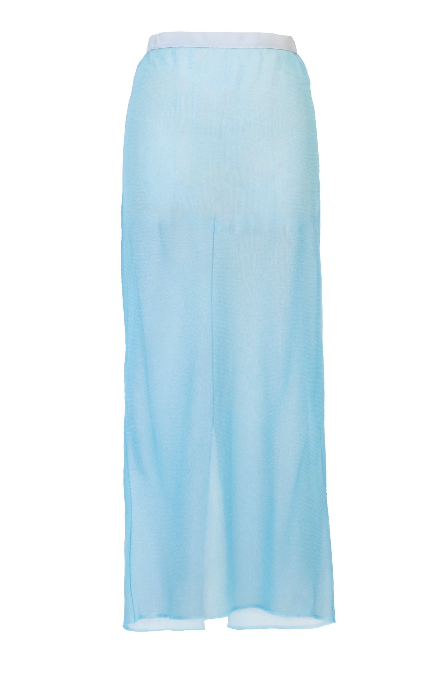 See-through Back Slit Skirt | Sea Blue