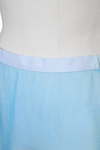 See-through Back Slit Skirt | Sea Blue