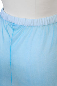 See-through Back Slit Skirt | Sea Blue