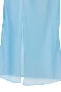 See-through Back Slit Skirt | Sea Blue