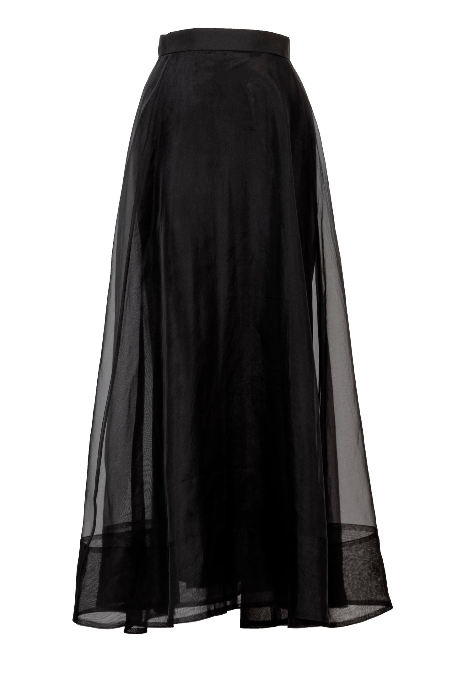 Silk See-through Long Skirt | Stone