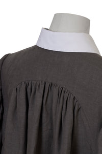 Volume Sleeve A-Line Shirt Dress | Charcoal Grey