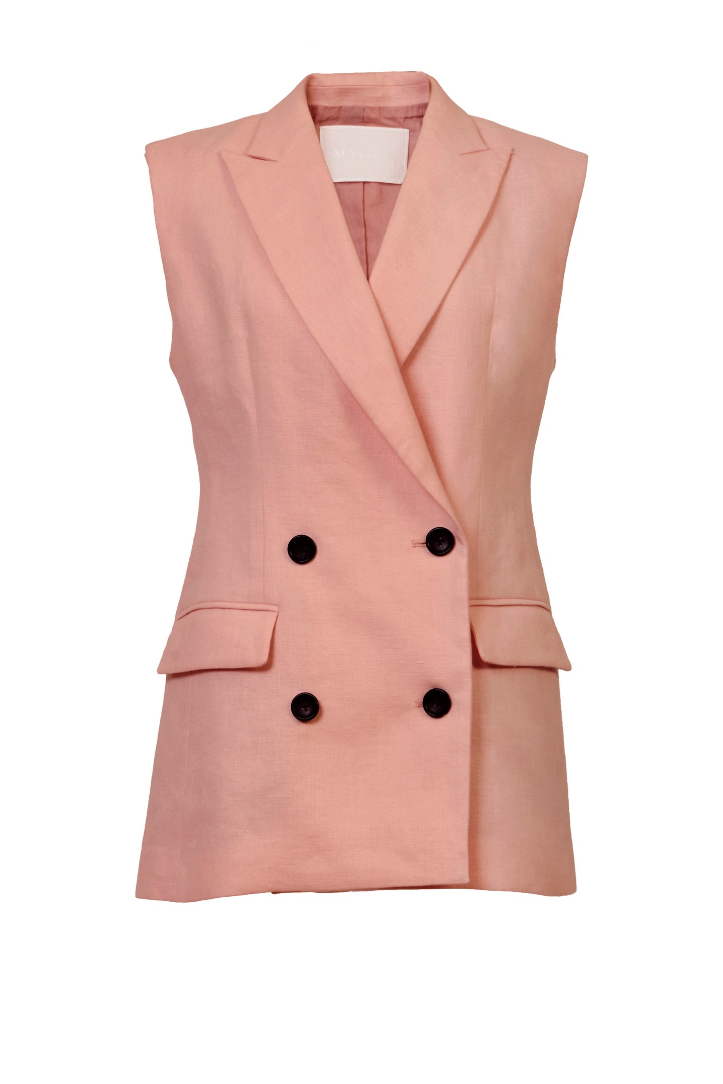 Sleeveless Tailored Jacket | Sand Beige