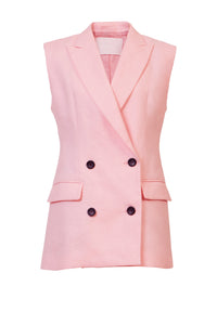 Sleeveless Tailored Jacket | Cherry Blossom